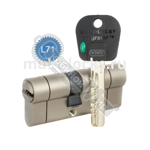 Цилиндр Mul-T-Lock 466P Integrator BREAK L71 Ш(33х38) латунь,ключ-ключ с шестир.арт.92101217