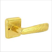 ММ3201.07 PHERKAD дверная ручка на квад.розетке ,цвет:золото 24К (напыление)