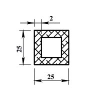 Алюминиевая труба квадратная 25х25х2 (2,0м)