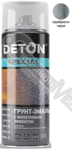 Грунт-эмаль "DETON Special" аэрозоль 520мл молотковая СЕРЕБРИСТО-СЕРЫЙ арт.DTN-A70706